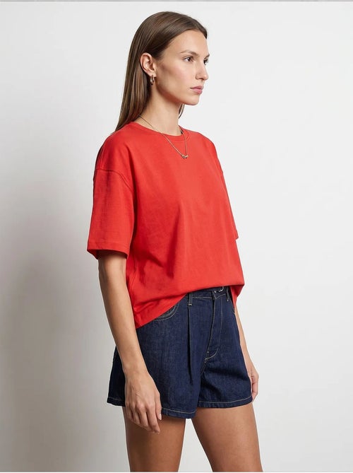T-shirt oversized de algodão com decote redondo dilvin - Kiabi T-shirt oversized de algodão com decote redondo dilvin - Kiabi