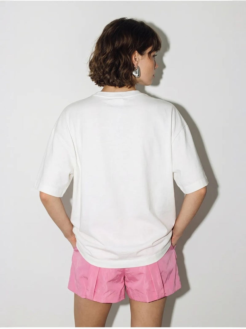 T-shirt oversized de algodão com estampa de leopardo lucci Branco - Kiabi