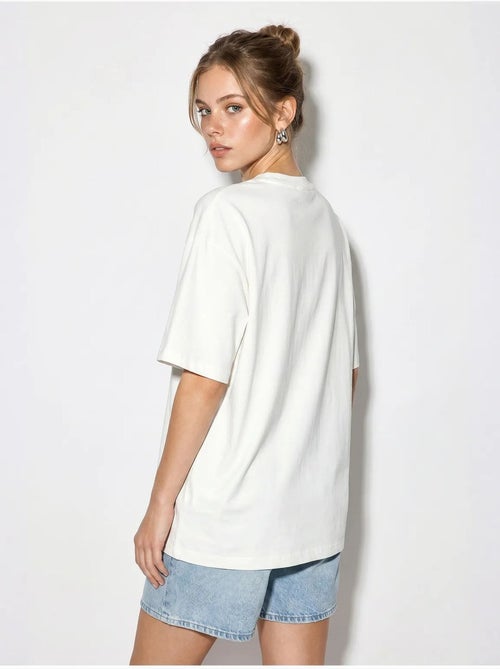 T-shirt oversized de algodão com estrela de lantejoulas lucci - Kiabi T-shirt oversized de algodão com estrela de lantejoulas lucci - Kiabi