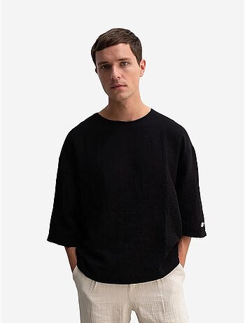 T-shirt oversized de algodão com gola redonda giesto