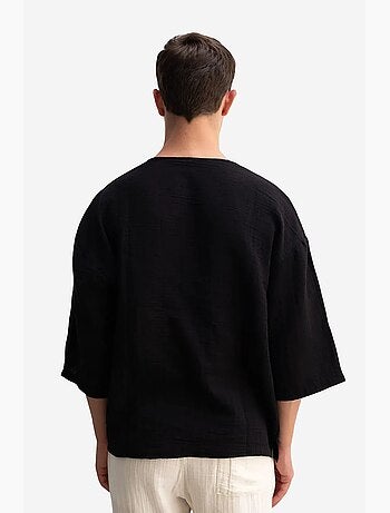 T-shirt oversized de algodão com gola redonda giesto