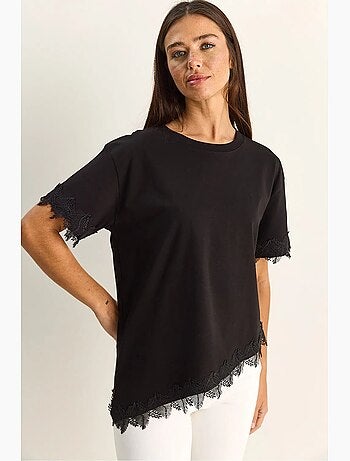 T-shirt oversized de algodão com gola redonda lucci
