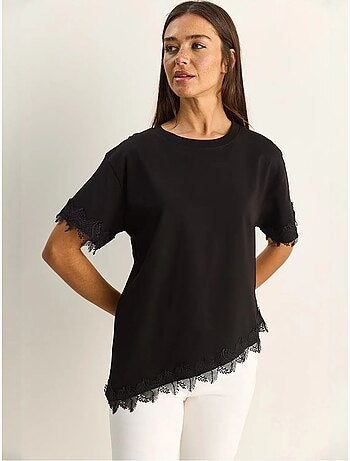 T-shirt oversized de algodão com gola redonda lucci