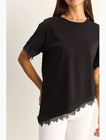 T-shirt oversized de algodão com gola redonda lucci