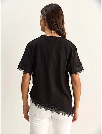 T-shirt oversized de algodão com gola redonda lucci