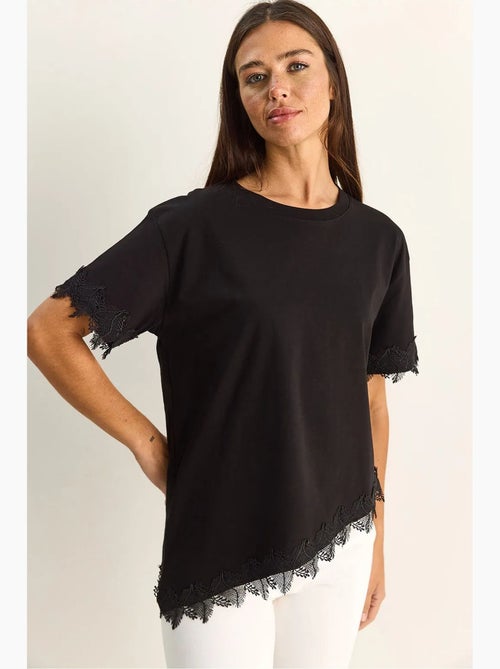 T-shirt oversized de algodão com gola redonda lucci - Kiabi T-shirt oversized de algodão com gola redonda lucci - Kiabi