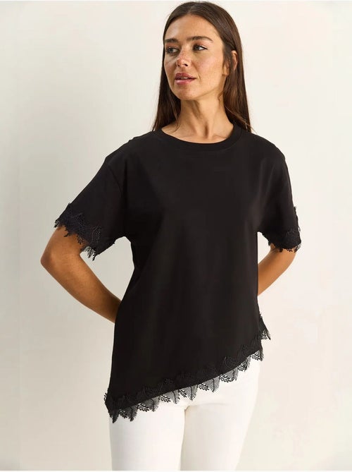 T-shirt oversized de algodão com gola redonda lucci - Kiabi T-shirt oversized de algodão com gola redonda lucci - Kiabi