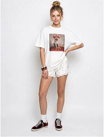 T-shirt oversized de algodão estampada lucci