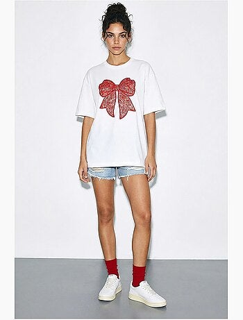 T-shirt oversized de algodão estampado lucci