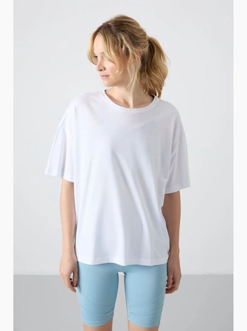 T-shirt oversized de algodão-modal com decote redondo tommy - Kiabi T-shirt oversized de algodão-modal com decote redondo tommy - Kiabi