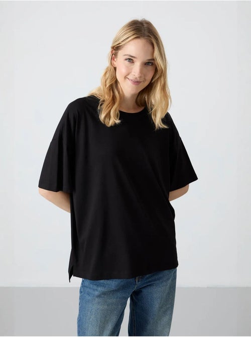 T-shirt oversized de algodão-modal com decote redondo tommy - Kiabi T-shirt oversized de algodão-modal com decote redondo tommy - Kiabi