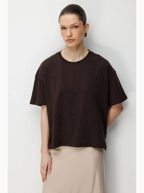 T-shirt oversized de gola redonda lisa com racha mixray - Kiabi T-shirt oversized de gola redonda lisa com racha mixray - Kiabi