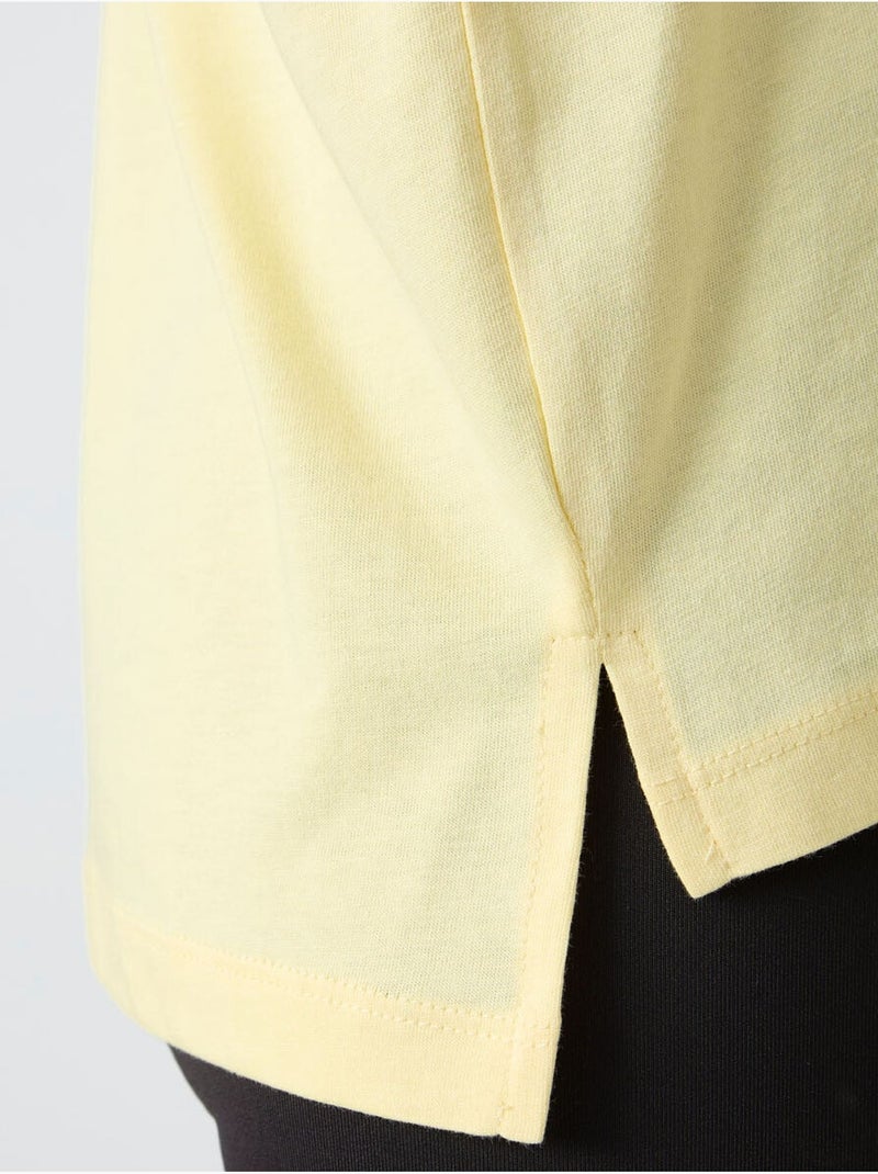 T-shirt oversized em algodão-modal com decote redondo tommy Amarelo-limão - Kiabi