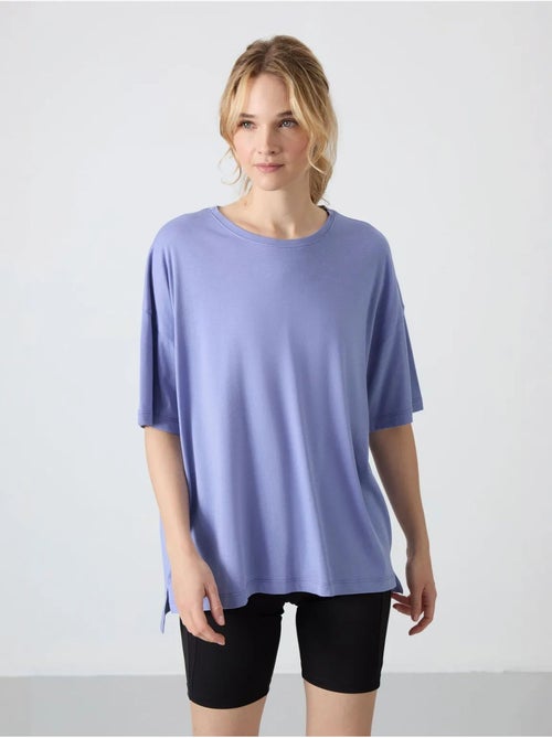 T-shirt oversized em algodão-modal com decote redondo tommy - Kiabi T-shirt oversized em algodão-modal com decote redondo tommy - Kiabi