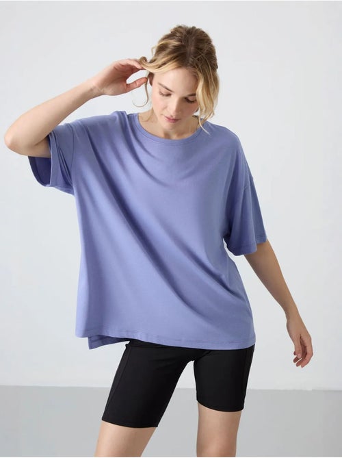 T-shirt oversized em algodão-modal com decote redondo tommy - Kiabi T-shirt oversized em algodão-modal com decote redondo tommy - Kiabi