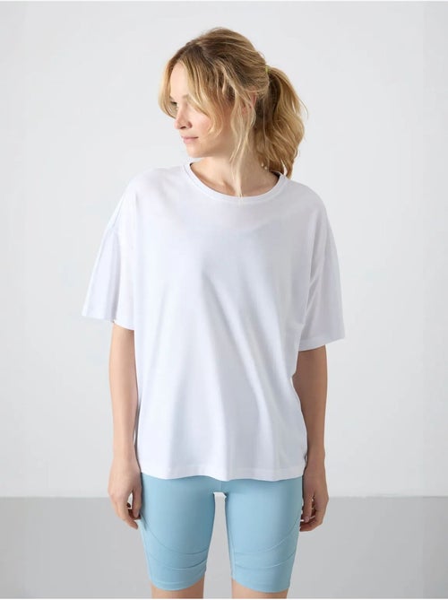 T-shirt oversized em algodão-modal com decote redondo tommy - Kiabi T-shirt oversized em algodão-modal com decote redondo tommy - Kiabi