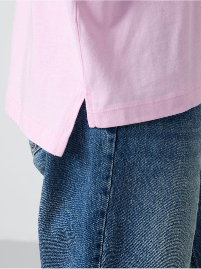 T-shirt oversized em algodão-modal com decote redondo tommy Lavanda - Kiabi