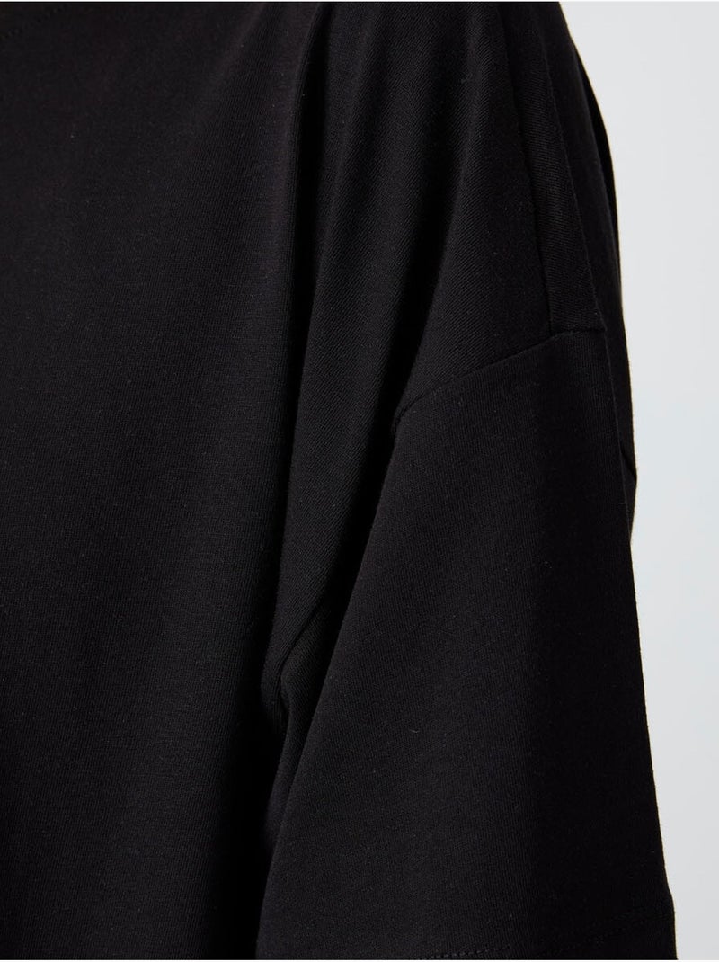 T-shirt oversized em algodão-modal com decote redondo tommy Preto - Kiabi