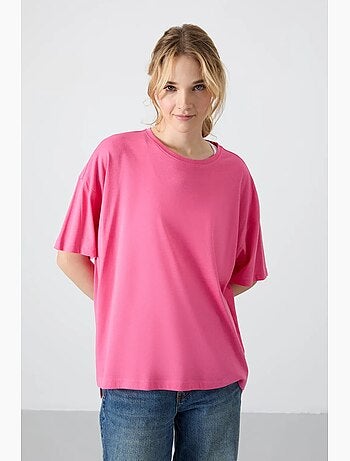 T-shirt oversized em algodão-modal com decote redondo tommy