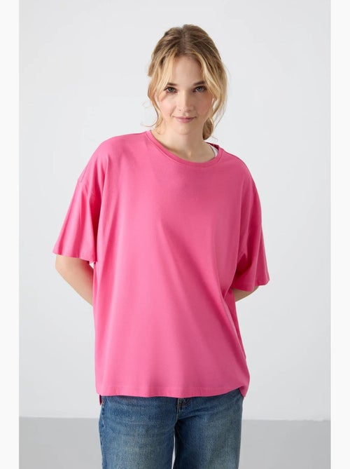 T-shirt oversized em algodão-modal com decote redondo tommy - Kiabi T-shirt oversized em algodão-modal com decote redondo tommy - Kiabi
