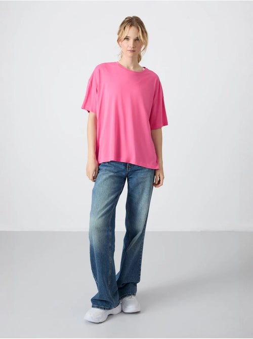 T-shirt oversized em algodão-modal com decote redondo tommy - Kiabi T-shirt oversized em algodão-modal com decote redondo tommy - Kiabi