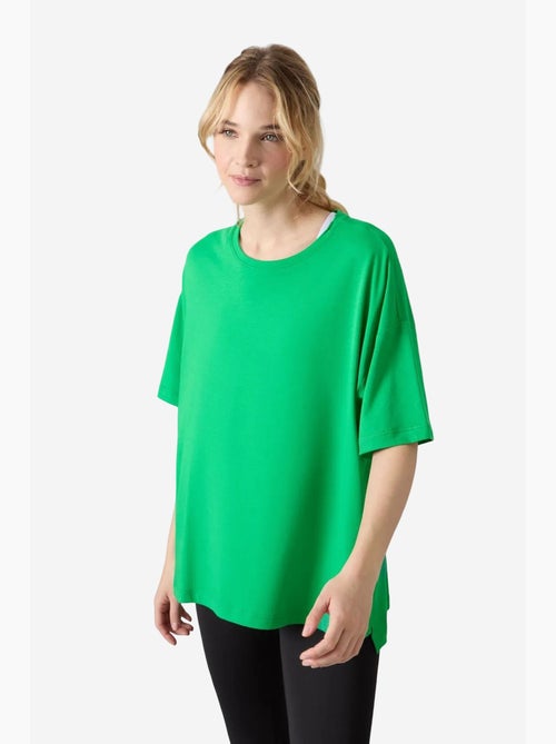 T-shirt oversized em algodão-modal com decote redondo tommy - Kiabi T-shirt oversized em algodão-modal com decote redondo tommy - Kiabi