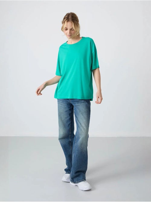 T-shirt oversized em algodão-modal com decote redondo tommy - Kiabi T-shirt oversized em algodão-modal com decote redondo tommy - Kiabi