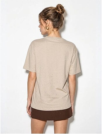 T-shirt oversized em jersey de algodão com gola redonda lucci