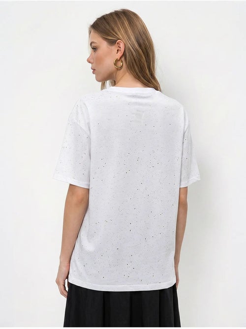 T-shirt oversized em jersey de algodão com gola redonda lucci - Kiabi T-shirt oversized em jersey de algodão com gola redonda lucci - Kiabi
