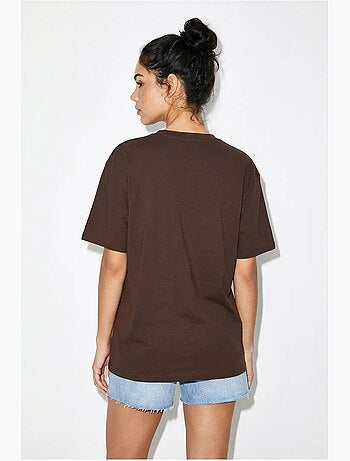 T-shirt oversized em jersey de algodão estampada lucci