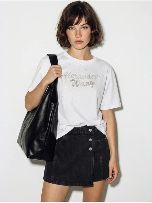 T-shirt oversized em jersey de algodão estampado lucci - Kiabi T-shirt oversized em jersey de algodão estampado lucci - Kiabi