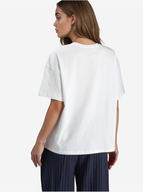 T-shirt oversized em malha com bordado hiccup - Kiabi T-shirt oversized em malha com bordado hiccup - Kiabi