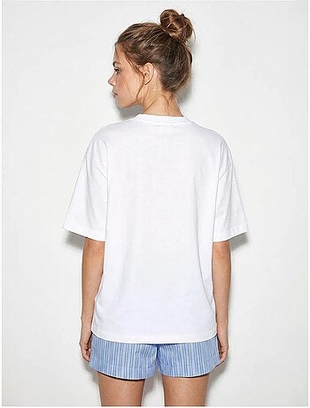 T-shirt oversized estampada com gola careca lucci