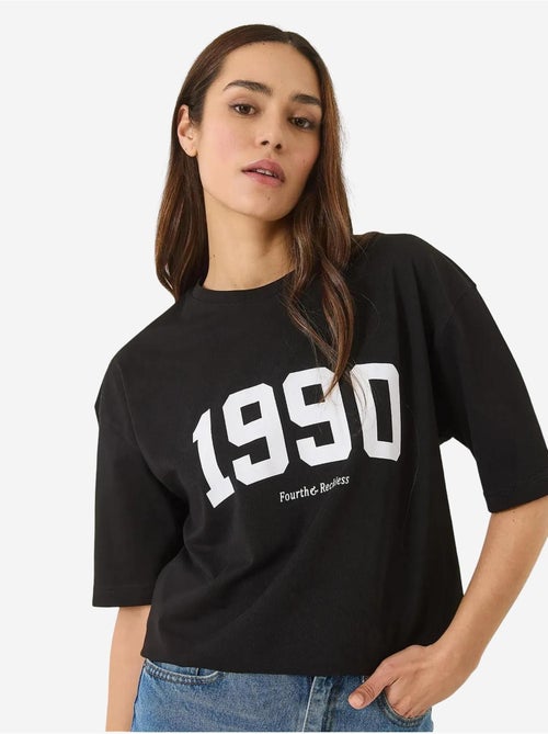 T-shirt oversized estampada com gola redonda lucci - Kiabi T-shirt oversized estampada com gola redonda lucci - Kiabi