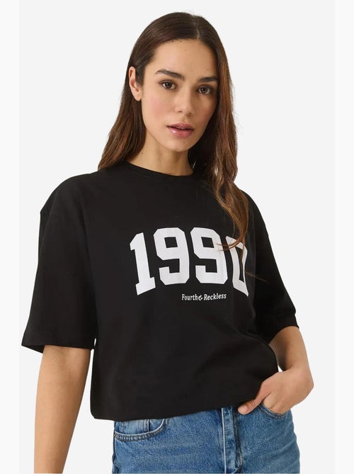 T-shirt oversized estampada com gola redonda lucci - Kiabi T-shirt oversized estampada com gola redonda lucci - Kiabi