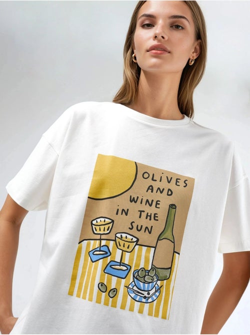T-shirt oversized estampada hiccup - Kiabi T-shirt oversized estampada hiccup - Kiabi