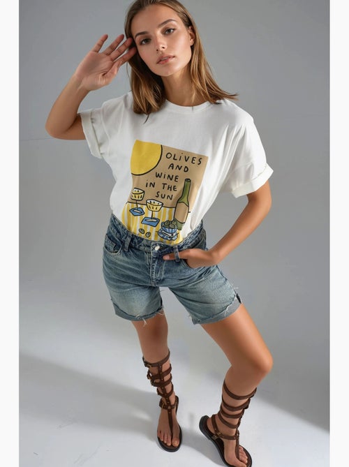 T-shirt oversized estampada hiccup - Kiabi T-shirt oversized estampada hiccup - Kiabi