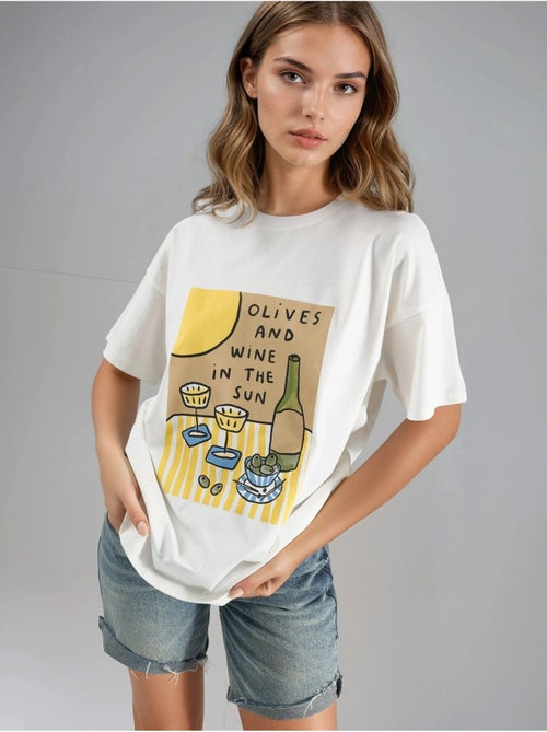 T-shirt oversized estampada hiccup - Kiabi T-shirt oversized estampada hiccup - Kiabi
