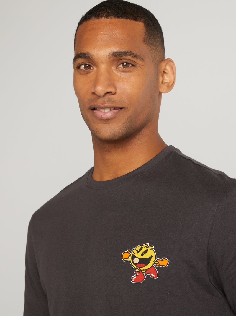 T-shirt 'Pac-Man' de manga curta PRETO - Kiabi