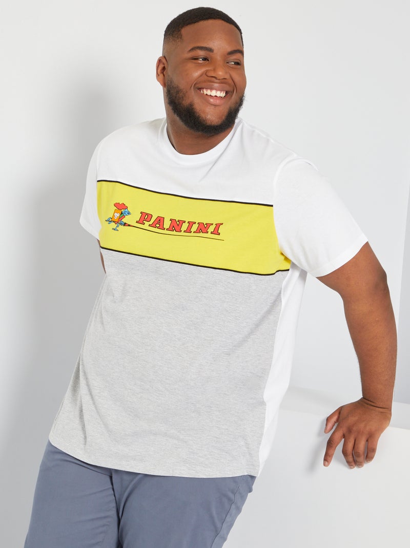 T-shirt 'Panini' em bloco de cor Branco - Kiabi