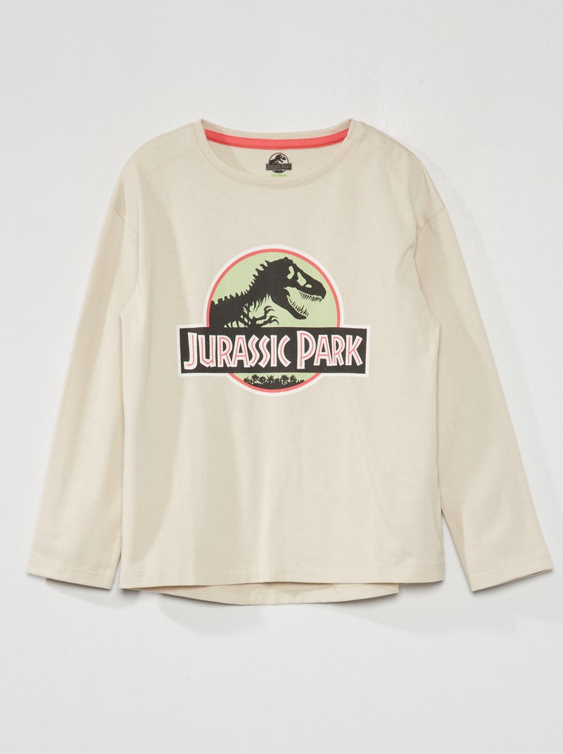 T-shirt 'Parque Jurássico' de manga comprida BRANCO - Kiabi