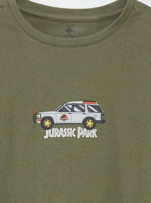 T-shirt 'Parque Jurássico' em algodão com gola - Kiabi