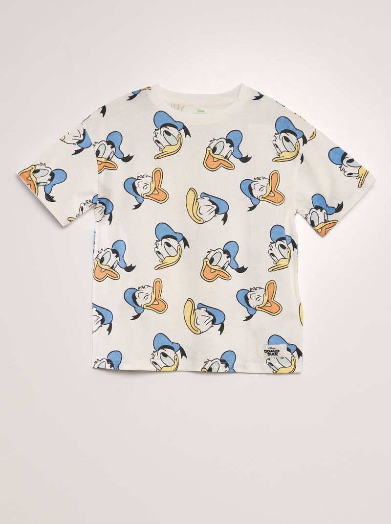 T-shirt 'Pato Donald' de manga curta BRANCO - Kiabi