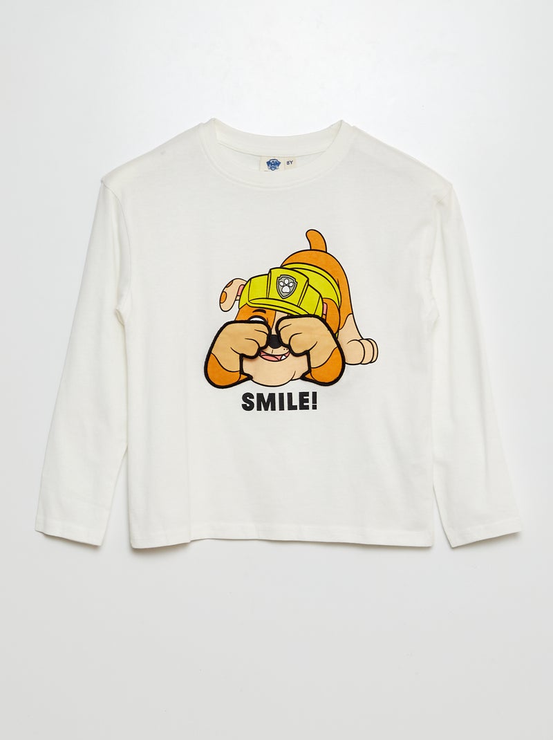 T-shirt 'Patrulha Pata' de manga comprida Branco - Kiabi