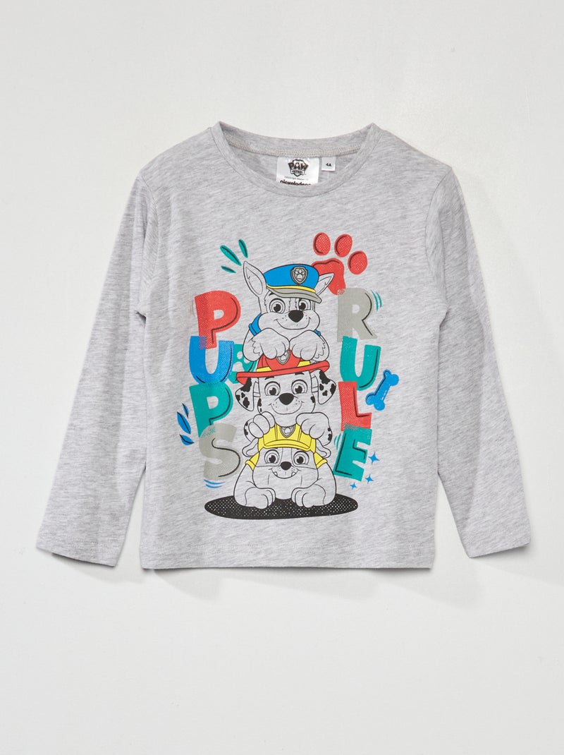 T-shirt 'Patrulha Pata' de manga comprida CINZA - Kiabi
