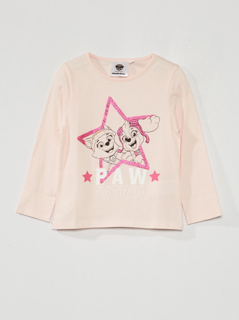 T-shirt 'Patrulha pata' de manga curta ROSA - Kiabi