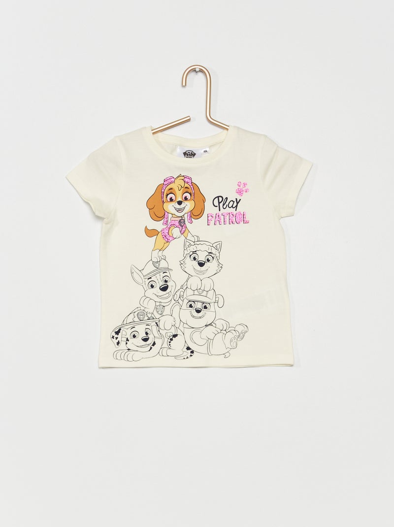 T-shirt 'Patrulha Pata' gola redonda Branco - Kiabi