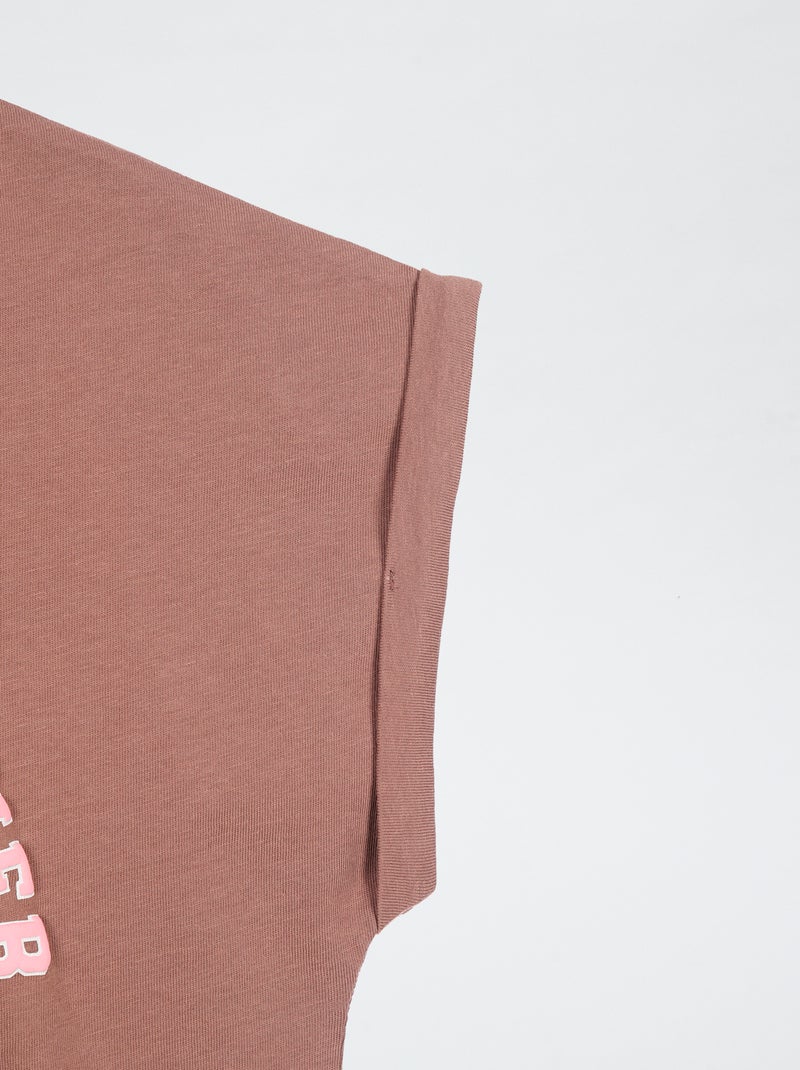 T-shirt 'Patrulha Pata' sem mangas Castanho - Kiabi