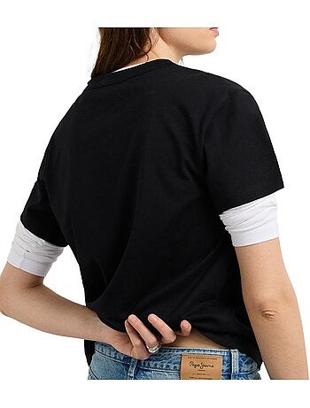 T-shirt pepe jeans bema para mulher, preto