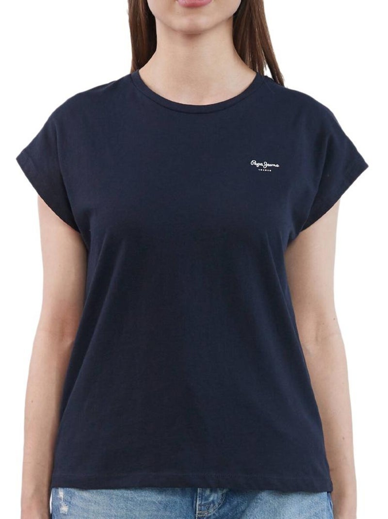 T-shirt pepe jeans bloom para mulher Azul-marinho - Kiabi